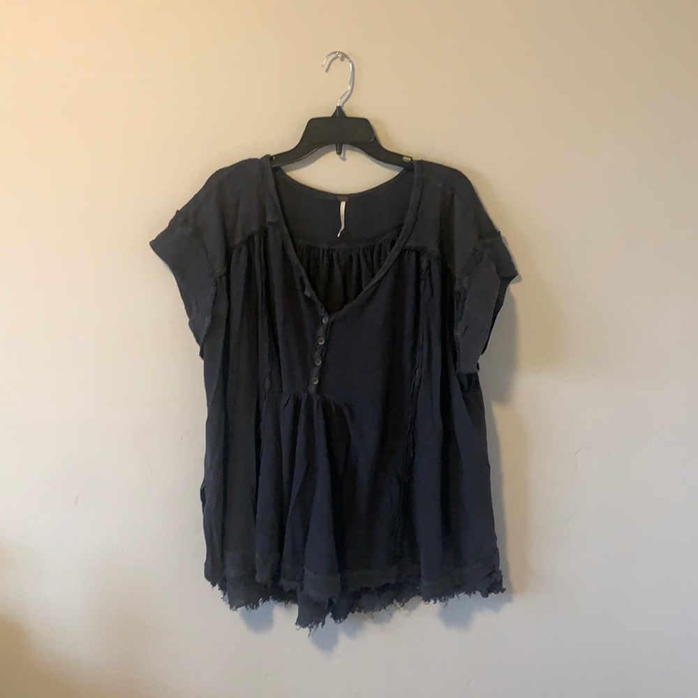 Free People Charcoal Grey Tunic Top